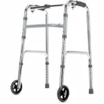 Folding Walker with Wheel - Silver