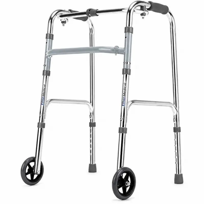folding-walker-with-wheel-silver-price-in-bd Folding Walker with Wheel - Silver